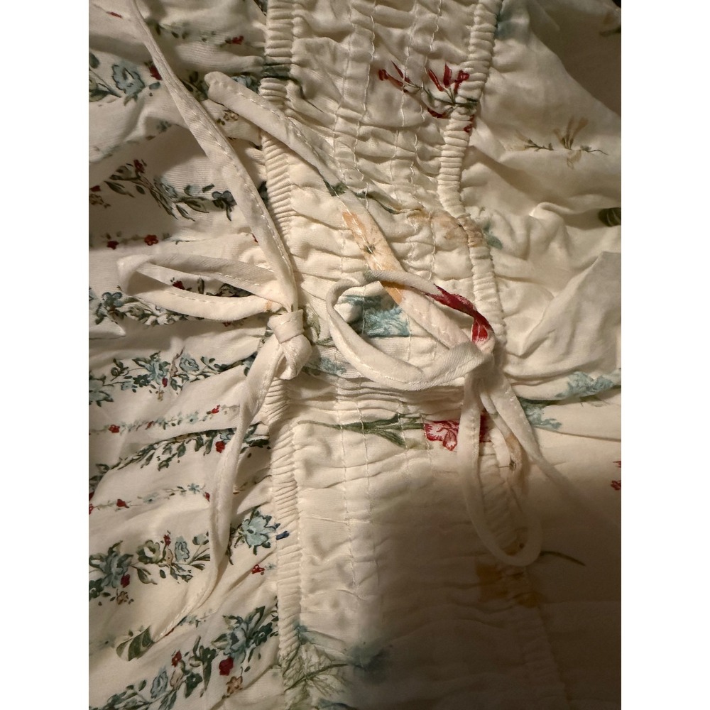 Perch by Blu Pepper Floral Smocked Waist Tiered Maxi Dress White 2X Cottagecore - Picture 4 of 11